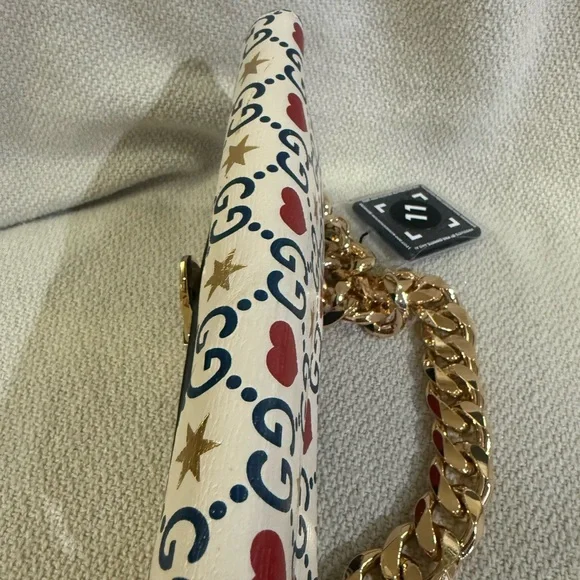 Gucci Limited Edition Leather Sylvie Valentines Day Wallet w/After Market Chain - Picture 3 of 14